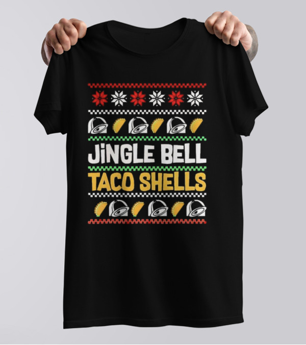 Jingle Bell Taco Shells Christmas Snowflakes Festive Tacos T-Shirt