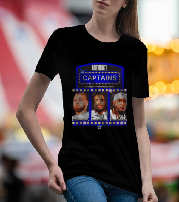 ARISTOCRAT CAPTAINS Dallas Cowboys Jake Ferguson Eric Kendricks Buddy Johnson Against Pittsburgh Steelers T-Shirt