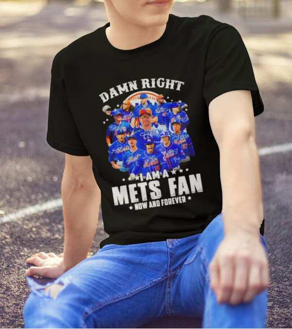 Damn Right I Am A New York Mets Fan Now And Forever Baseball Passion T-Shirt
