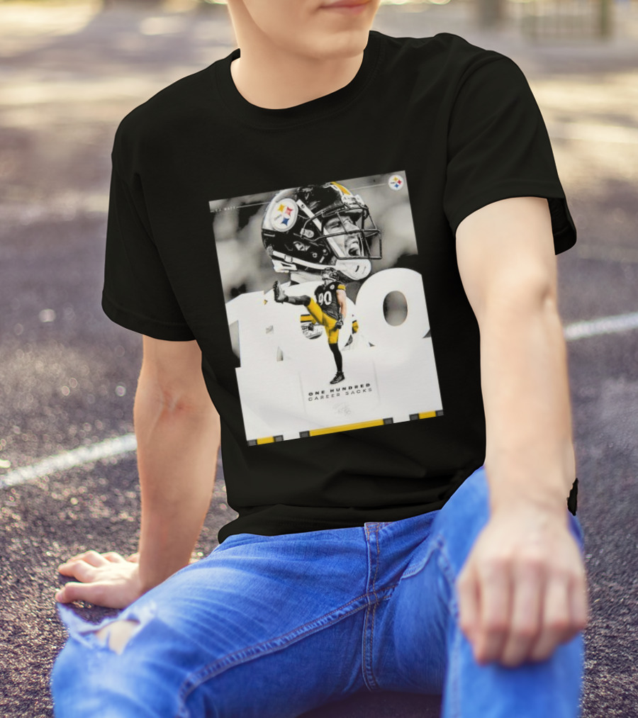 TJ Watt Pittsburgh Steelers 100 Career Sacks Signature T-Shirt
