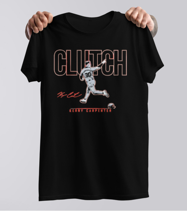 Clutch Kerry Carpenter 30 Detroit Tigers Signature Baseball Player T-Shirt