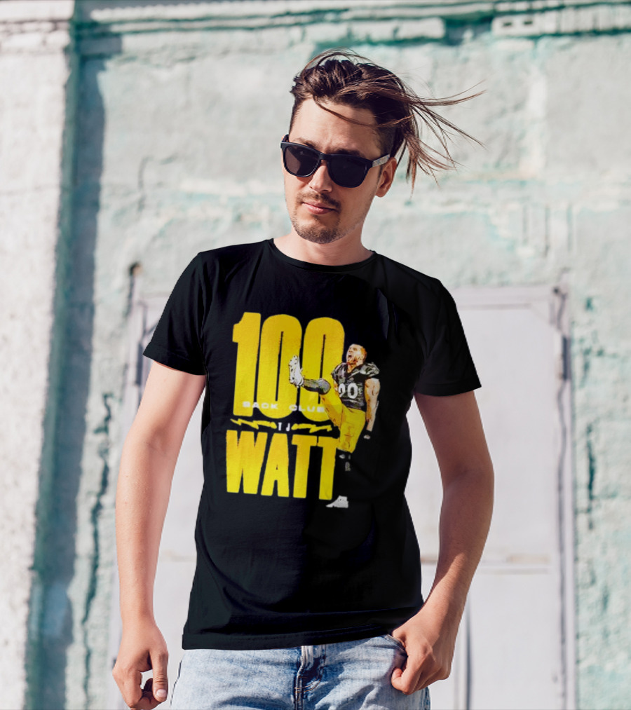 100 Sack Club Pittsburgh Steelers TJ Watt T-Shirt