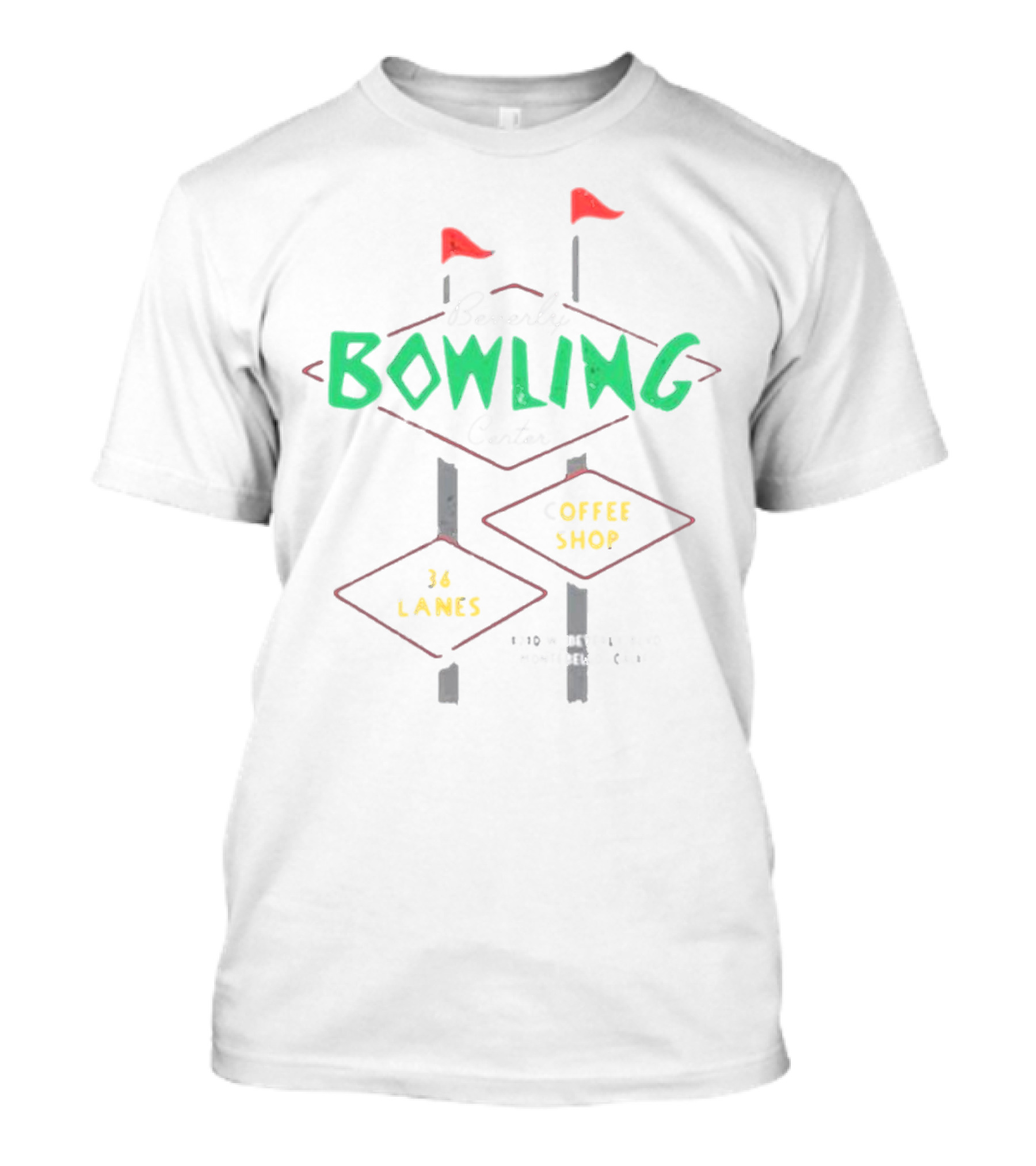 Beverly Bowling Center Coffee Shop 36 Lanes 2710 W Beverly Blvd Montebello Calif T-Shirt