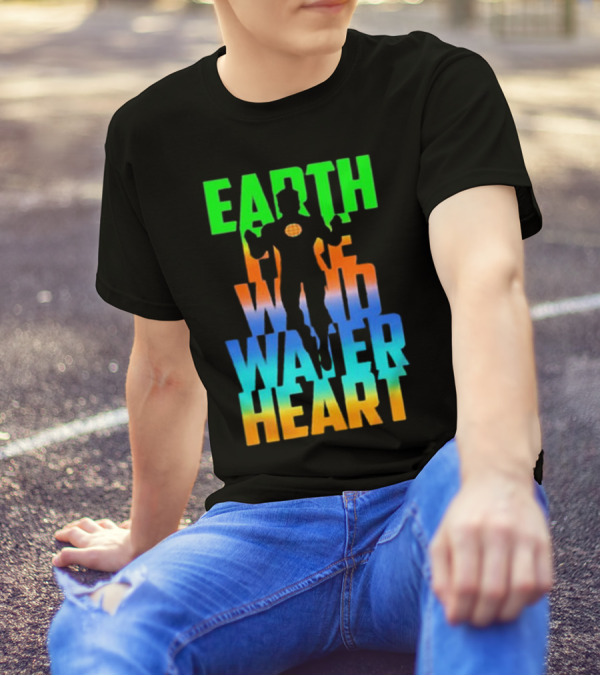 Earth Fire Wind Water Heart Captain Planet T-Shirt