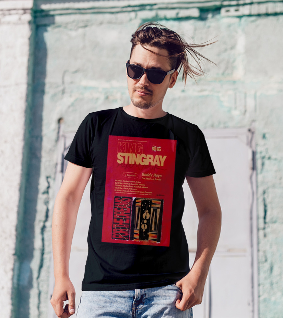 King Stingray 2025 Album Tour March April With Beddy Rays And The Belair Lip Bombs T-Shirt