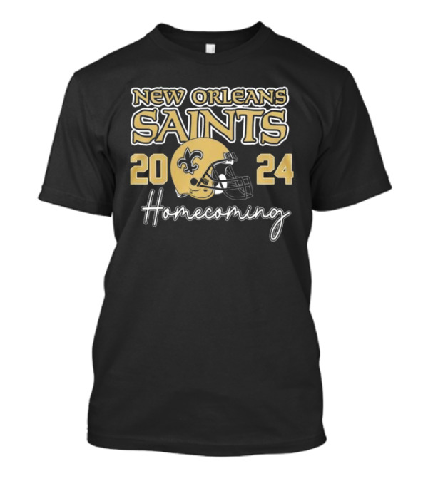 New Orleans Saints 2024 Homecoming Football Fleur-de-Lis Helmet T-Shirt