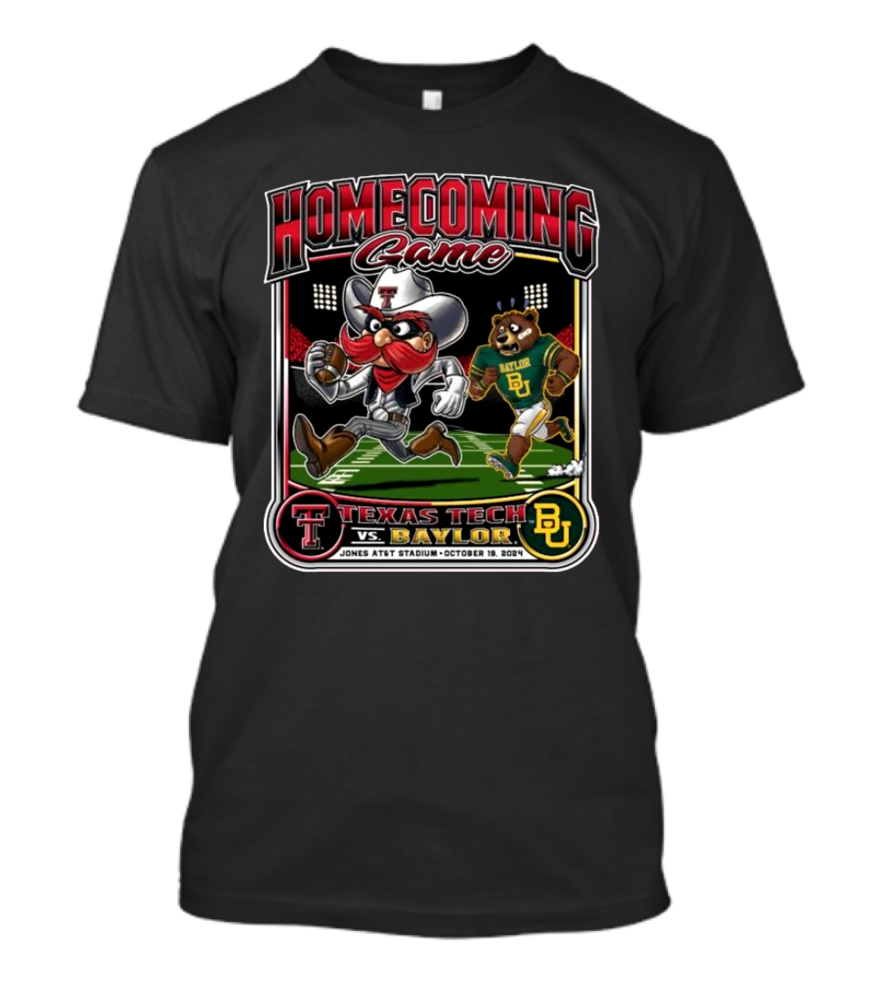 Texas Tech Red Raiders Vs Baylor Bears Homecoming Game Jones AT&T Stadium October 19 T-Shirt