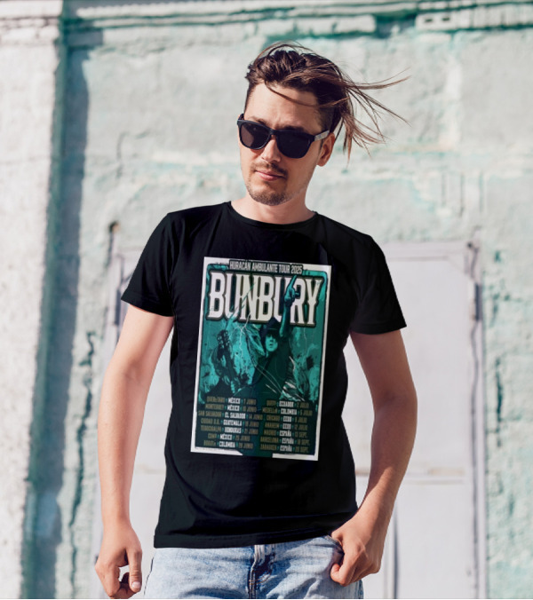 Bunbury Huracan Ambulante Tour 2025 Mexico Ecuador Colombia El Salvador Chicago Spain T-Shirt