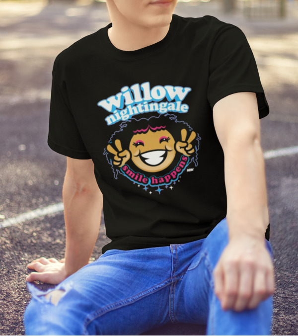 Willow Nightingale Smile Happens AEW Peaceful Emoji T-Shirt