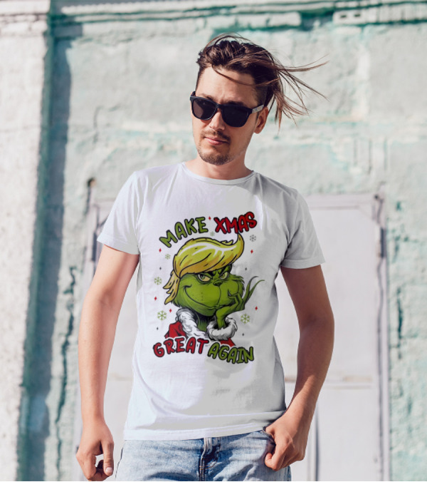 Make Xmas Great Again Grinch Trump Hair Christmas T-Shirt