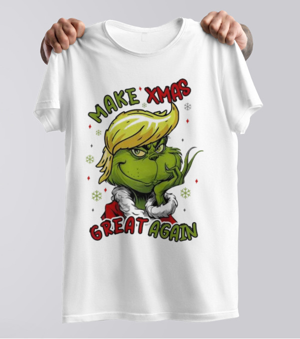 Make Xmas Great Again Grinch Trump Hair Christmas T-Shirt