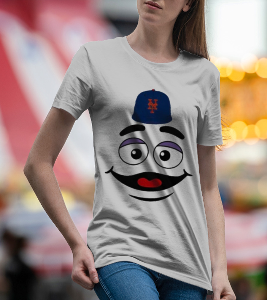New York Mets Grimace Face Smile Victory Gameday Baseball Cap T-Shirt