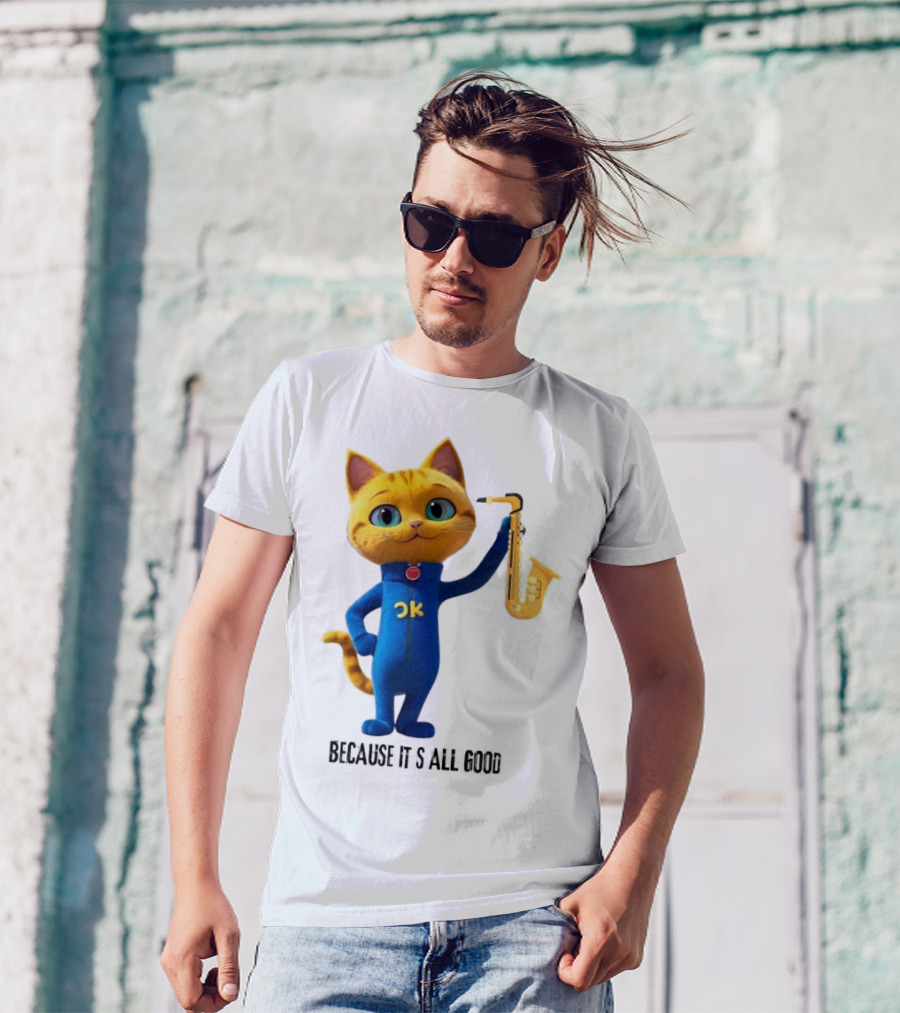 Pete The Cat With Saxophone Because It's All Good T-Shirt