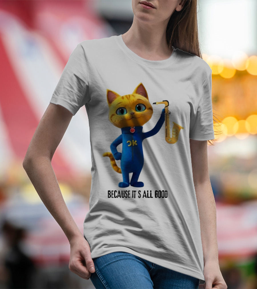 Pete The Cat With Saxophone Because It's All Good T-Shirt