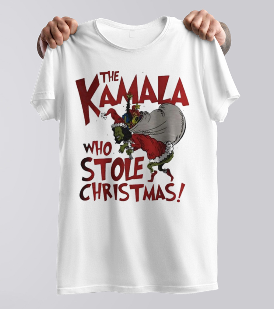 The Kamala Who Stole Christmas Grinch Santa T-Shirt