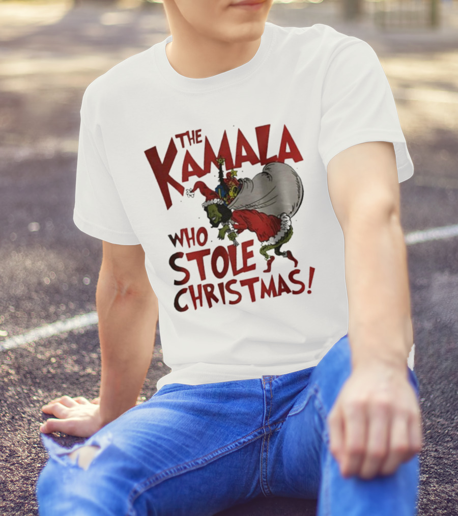 The Kamala Who Stole Christmas Grinch Santa T-Shirt