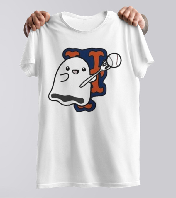 New York Mets Baby Ghost Halloween MLB 2024 Let's Go T-Shirt