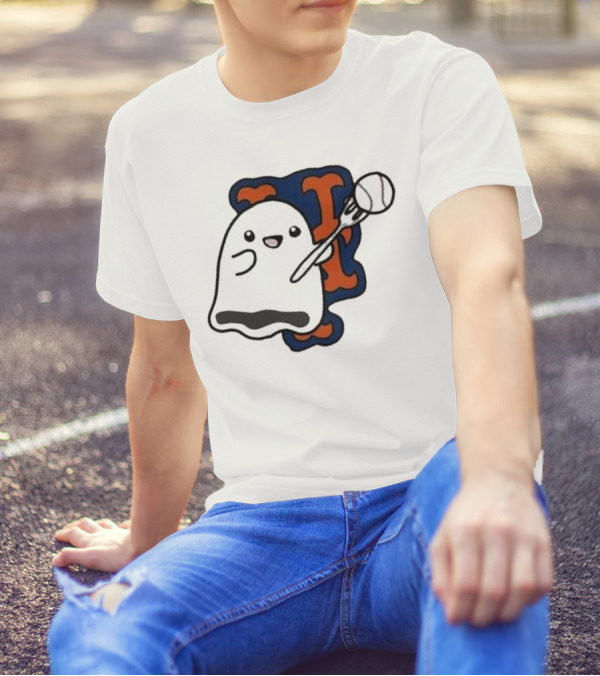New York Mets Baby Ghost Halloween MLB 2024 Let's Go T-Shirt