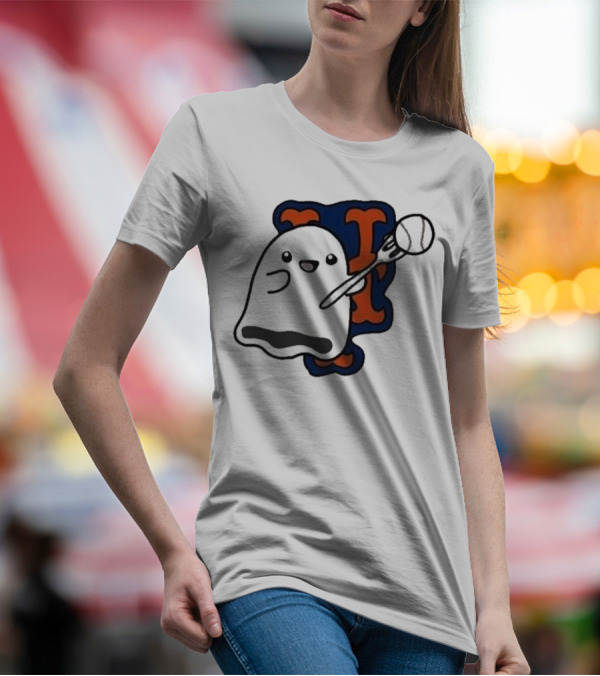 New York Mets Baby Ghost Halloween MLB 2024 Let's Go T-Shirt