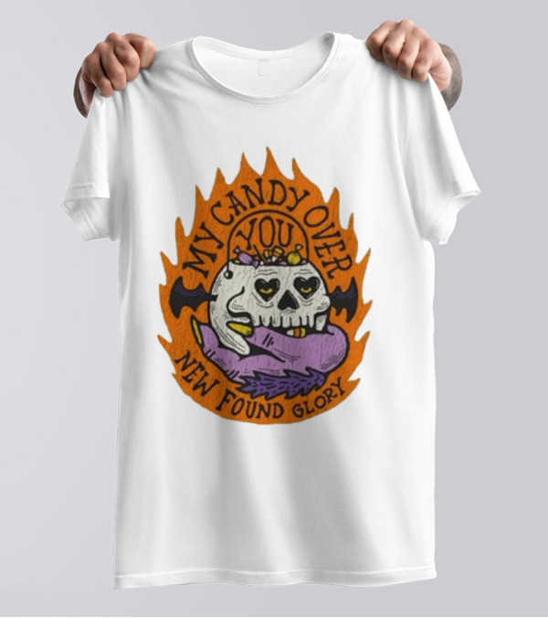 My Candy Over You Skull Bat New Found Glory Halloween T-Shirt