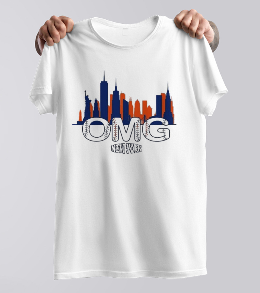 OMG New York Mets Baseball Queens 2024 Skyline T-Shirt