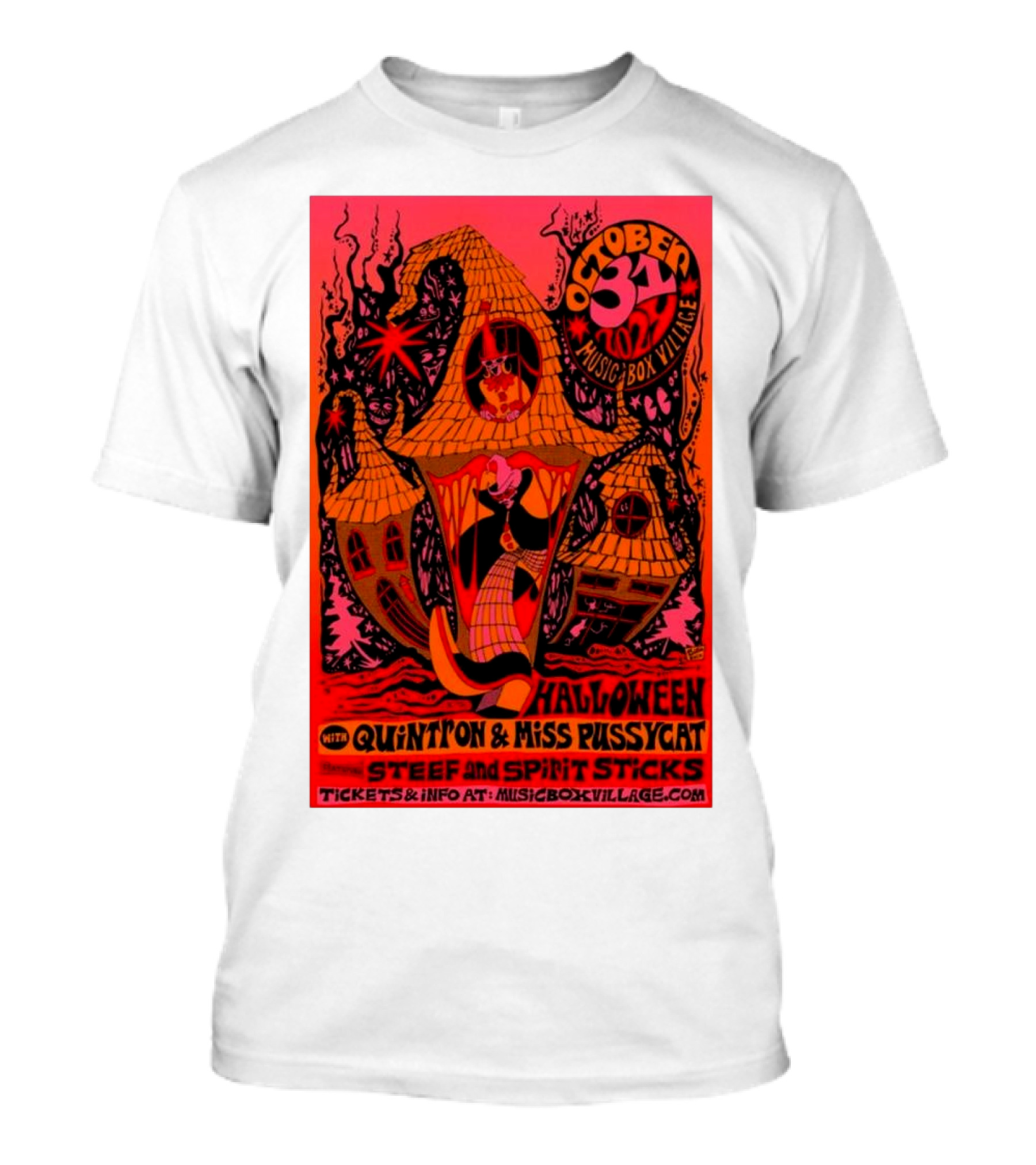 Halloween With Quintron And Miss Pussycat Steef And Spirit Sticks October 31 Music Box Village Tickets And Info At MusicBoxVillage.com T-Shirt