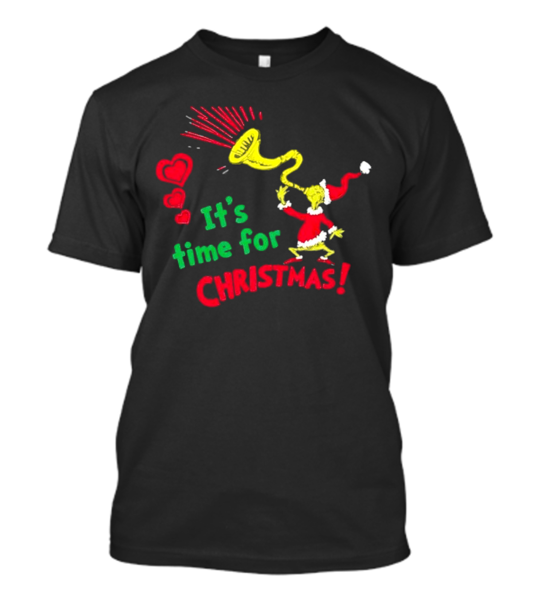 It's Time For Christmas Grinch Playing Trumpet T-Shirt