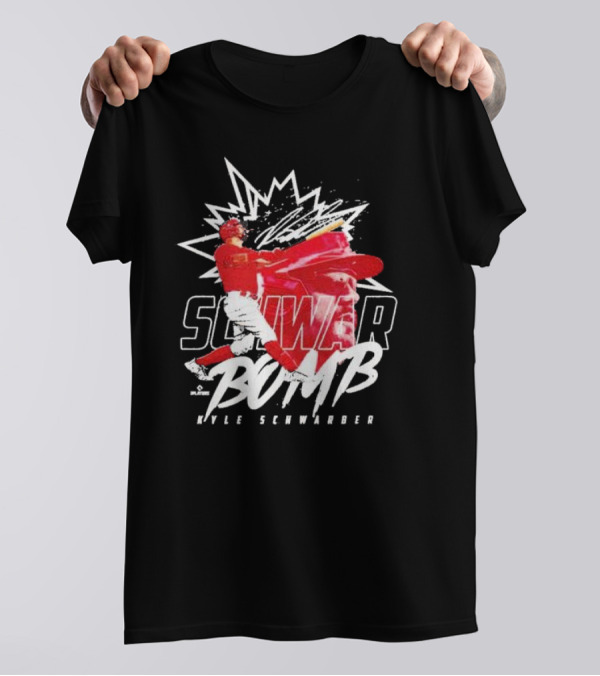 Schwar Bomb Kyle Schwarber Philadelphia Phillies Signature Iconic Baseball Explosion T-Shirt