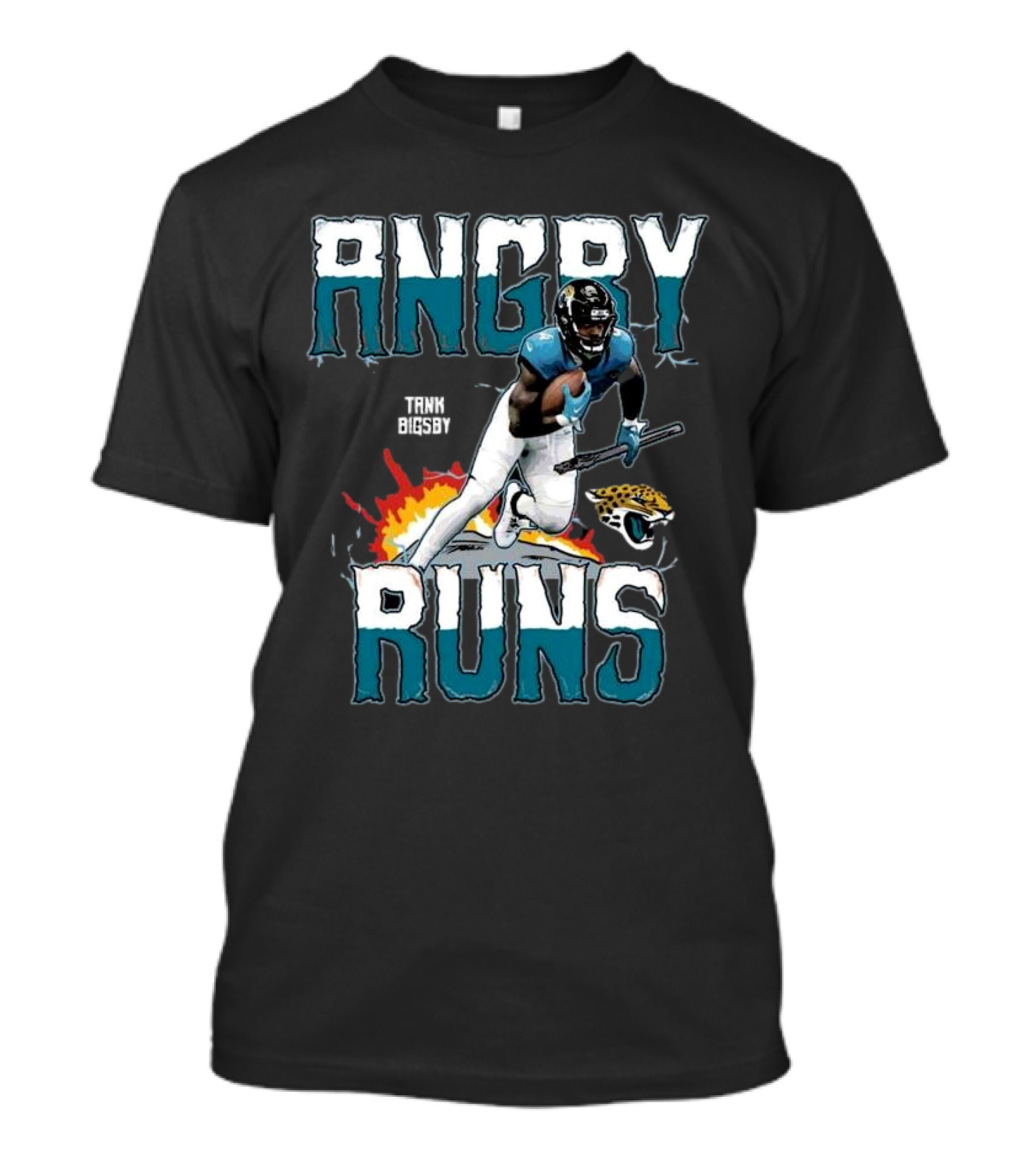 Tank Bigsby Angry Runs Jaguar Football Burst T-Shirt