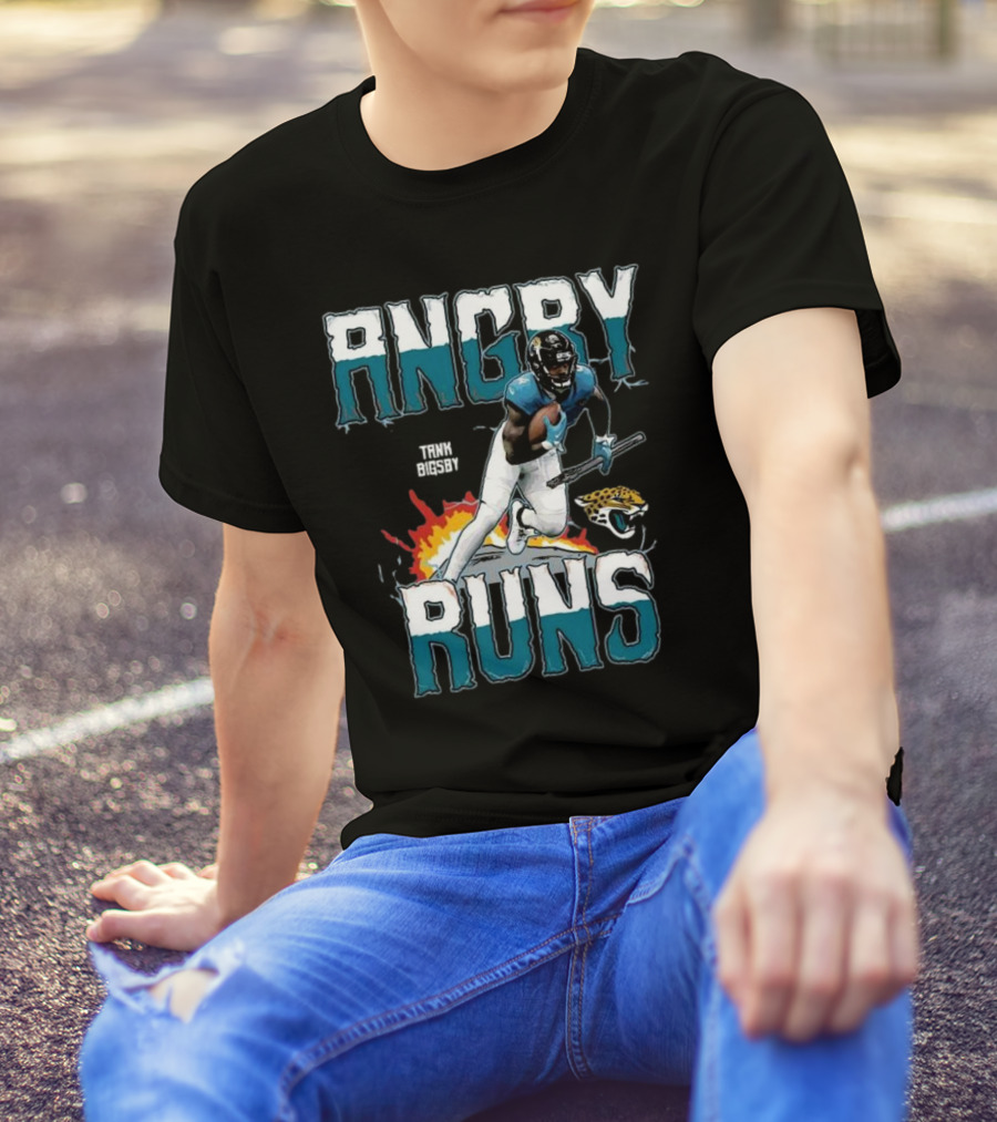 Tank Bigsby Angry Runs Jaguar Football Burst T-Shirt