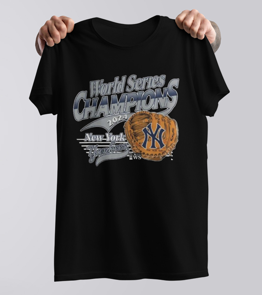 New York Yankees 2024 World Series Champions Baseball Glove T-Shirt
