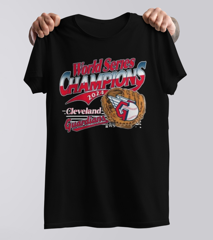 Cleveland Guardians 2024 World Series Champions Baseball Glove Logo Franklin T-Shirt