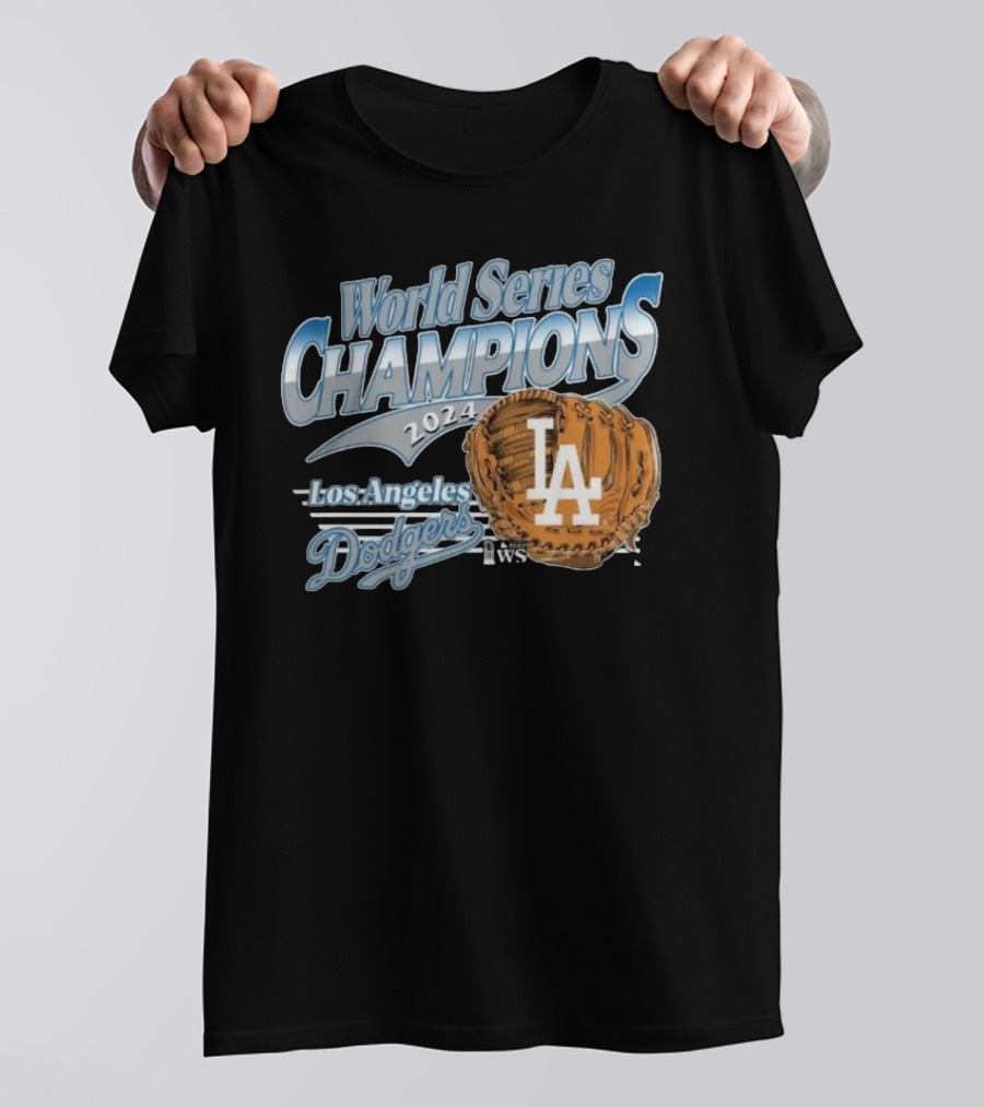 Los Angeles Dodgers 2024 World Series Champions LA Glove Franklin T-Shirt