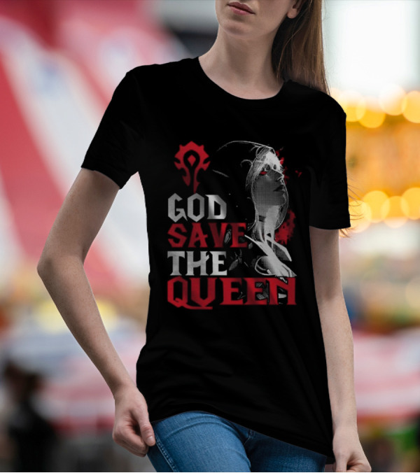 World Of Warcraft Sylvanas Windrunner God Save The Queen Horde T-Shirt