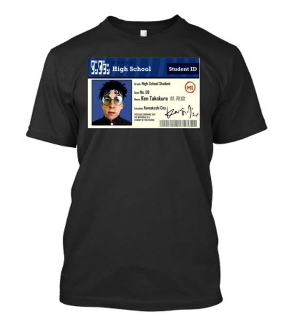 Ken Takakura High School Student ID Card Kamakashi City T-Shirt