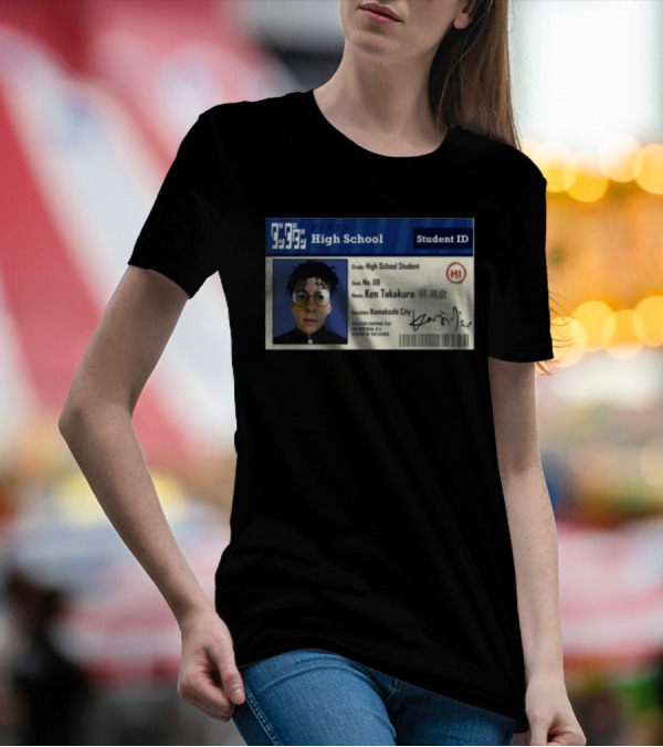 Ken Takakura High School Student ID Card Kamakashi City T-Shirt