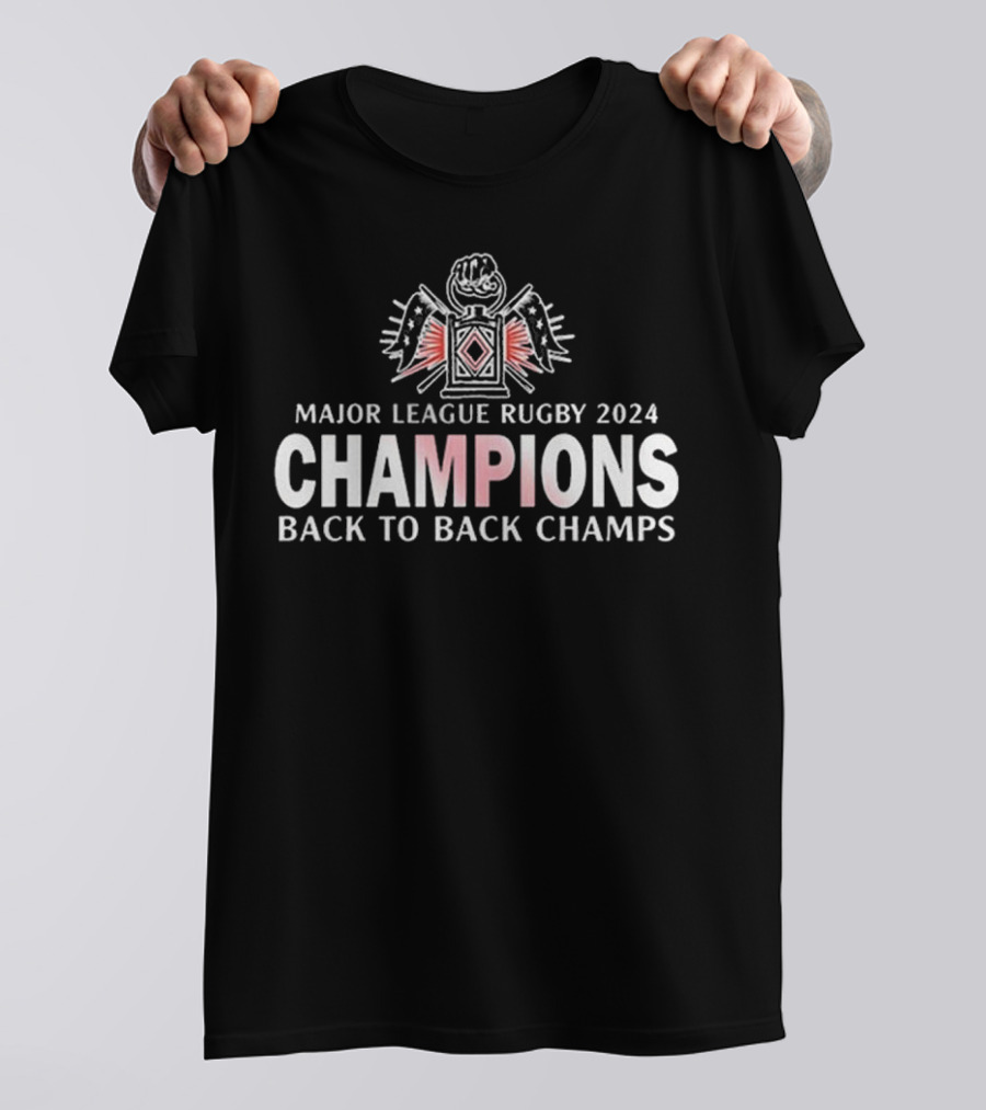 Major League Rugby 2024 Champions Back To Back Champs New England Free Jacks Victory T-Shirt