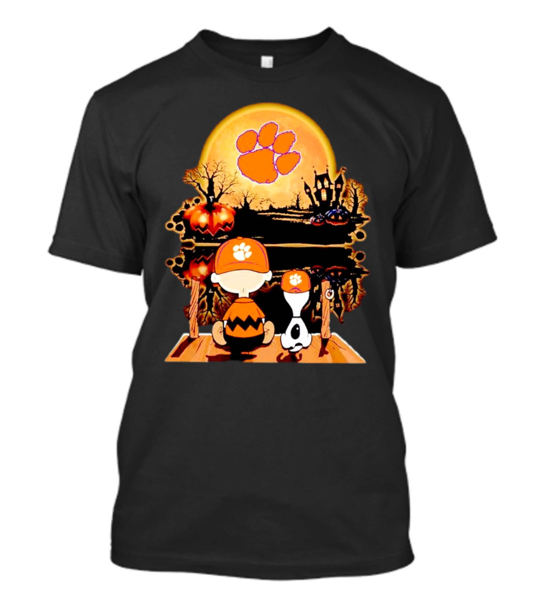 Clemson Tigers Halloween Night With Charlie Brown And Snoopy T-Shirt