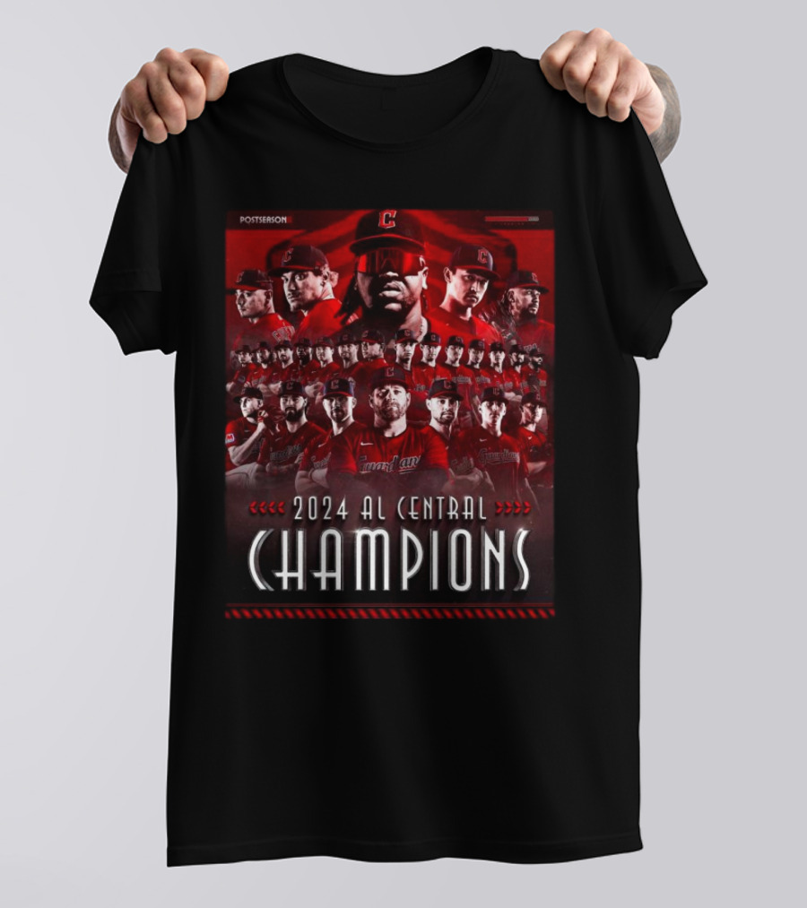 Cleveland Guardians 2024 AL Central Champions Team T-Shirt