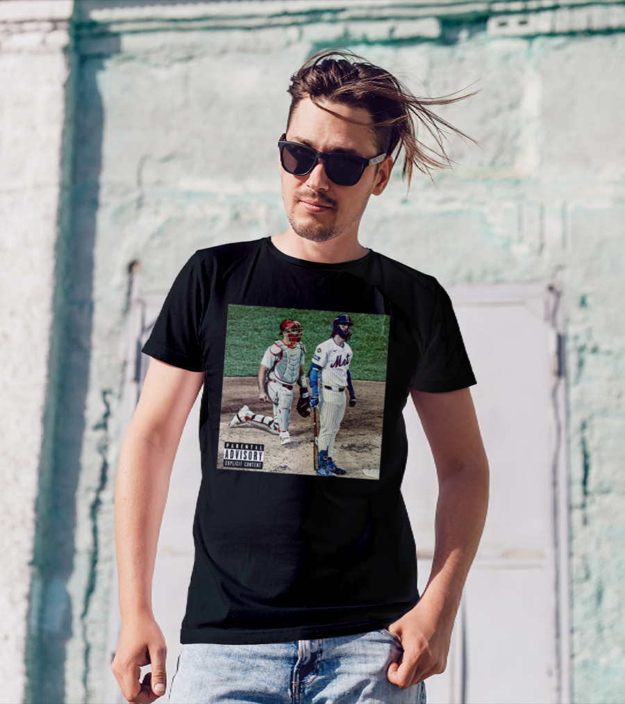 Mets Jesse Winker Parental Advisory Explicit Content Baseball Image T-Shirt