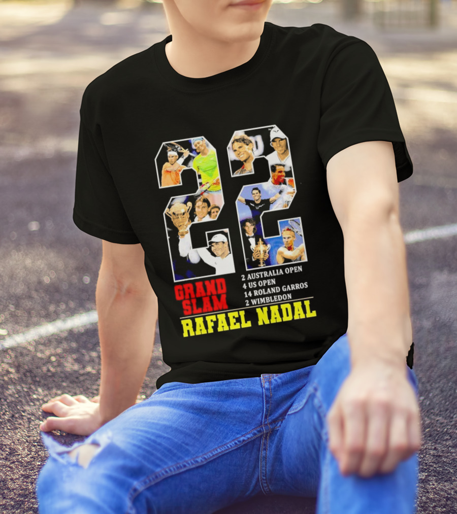 Rafael Nadal 22 Grand Slam Champion 2 Australia Open 4 US Open 14 Roland Garros 2 Wimbledon T-Shirt