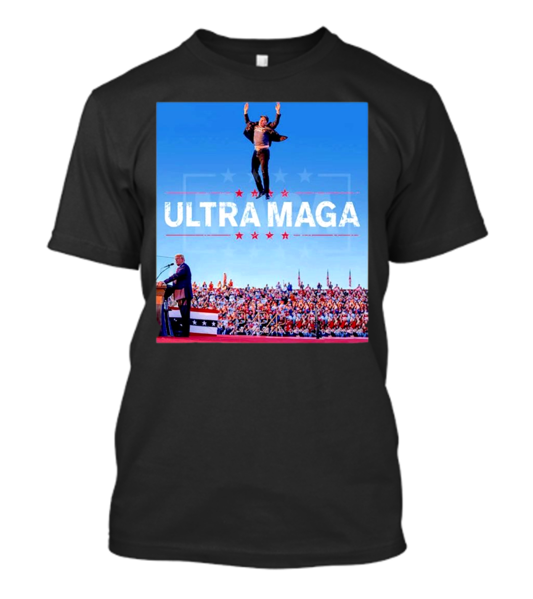 Ultra MAGA Trump Rally Elon Musk Jumping Crowd T-Shirt
