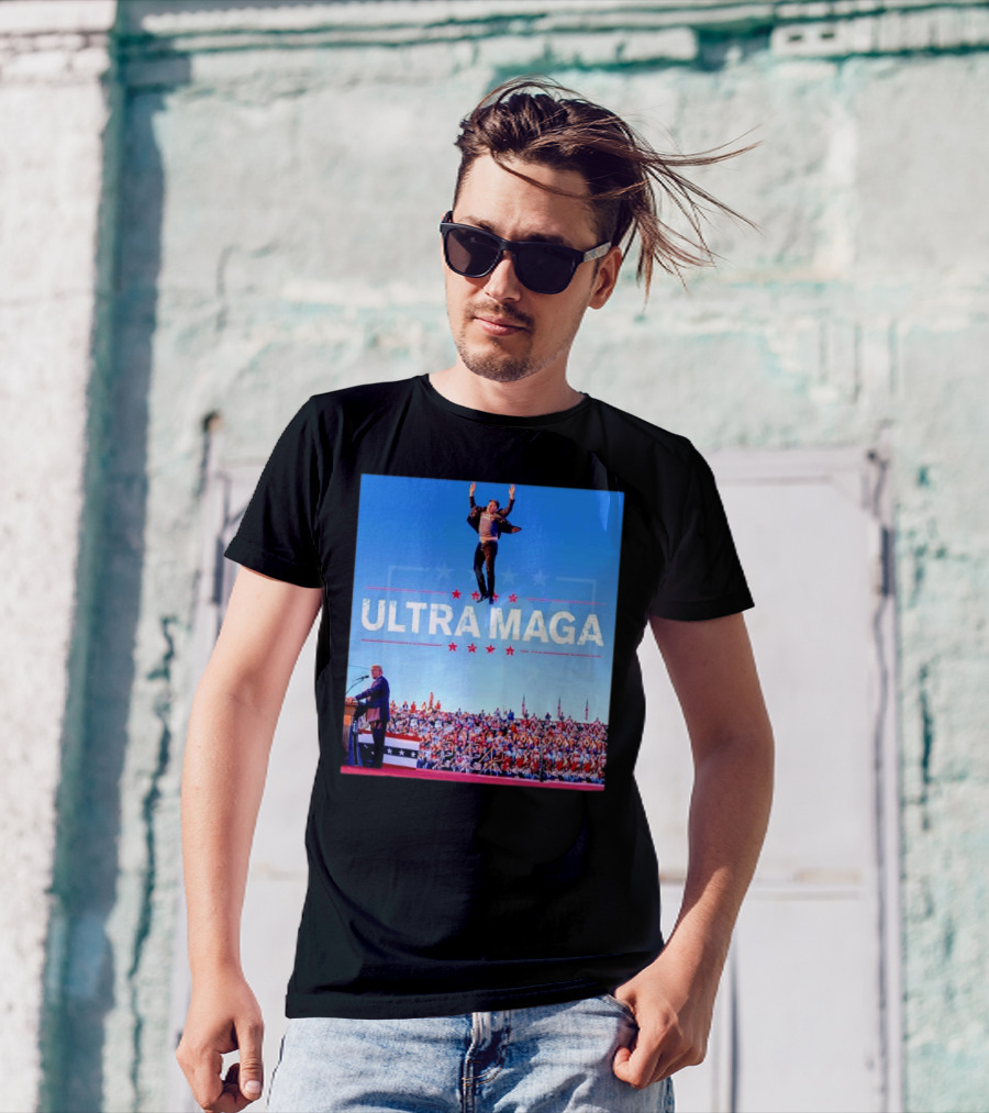 Ultra MAGA Trump Rally Elon Musk Jumping Crowd T-Shirt