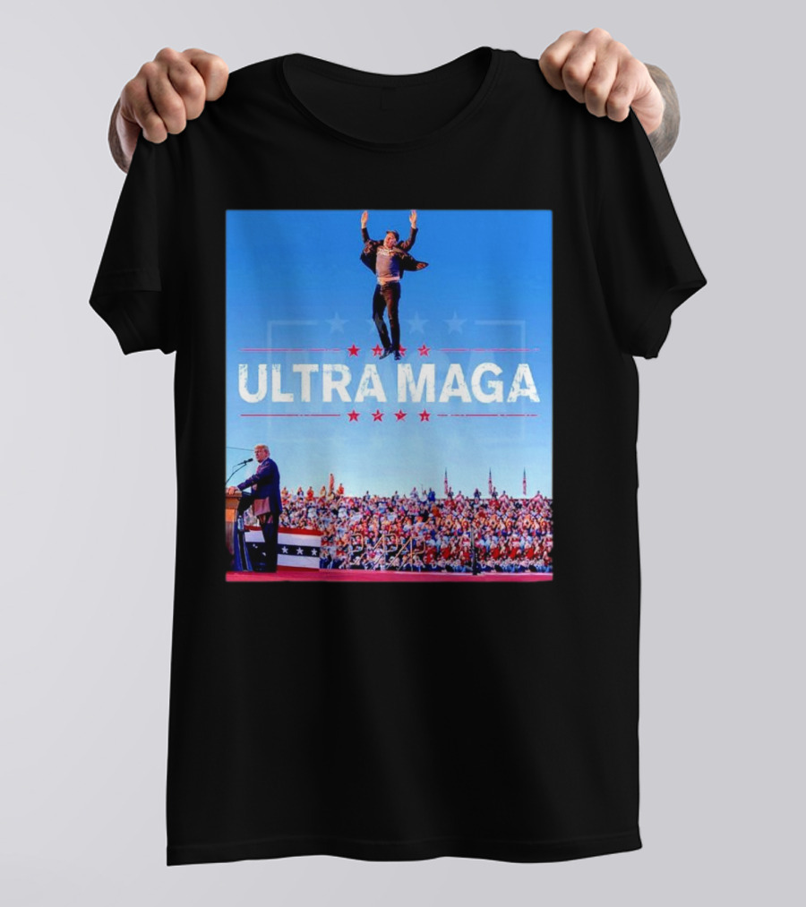 Ultra MAGA Trump Rally Elon Musk Jumping Crowd T-Shirt