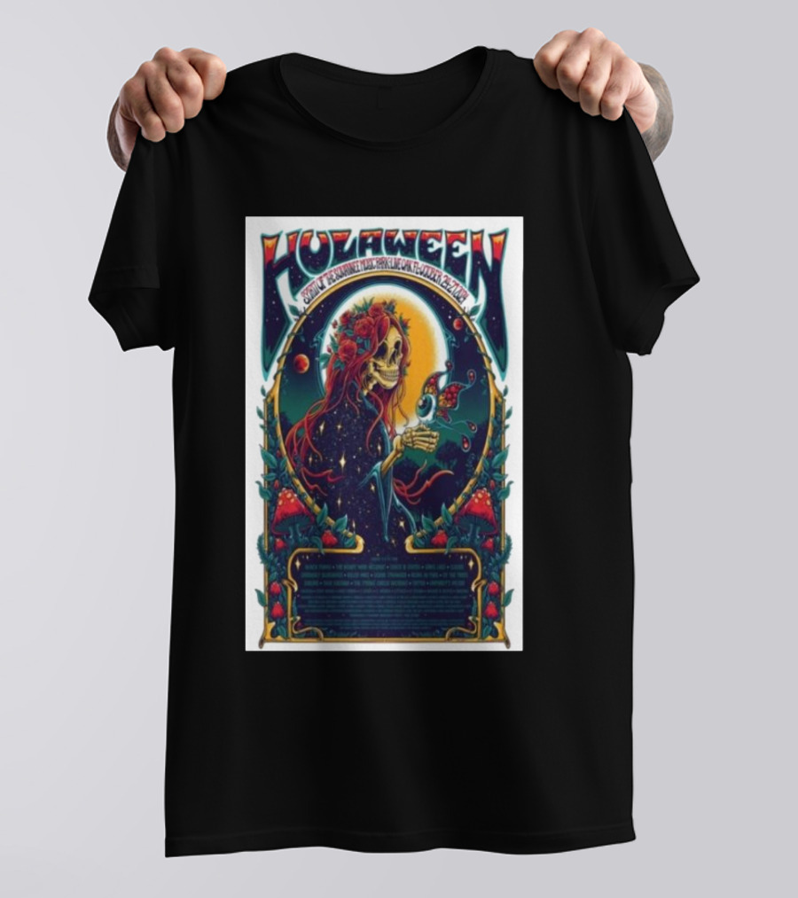 Suwannee Hulaween 2024 Spirit Of Suwannee Music Park Live Oak Florida October 24-27 Psychedelic Skeleton T-Shirt