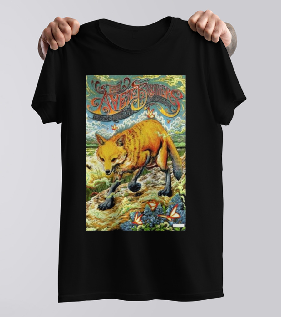 The Avett Brothers October 12 2024 Smart Financial Centre Sugar Land TX Fox And Butterfly T-Shirt