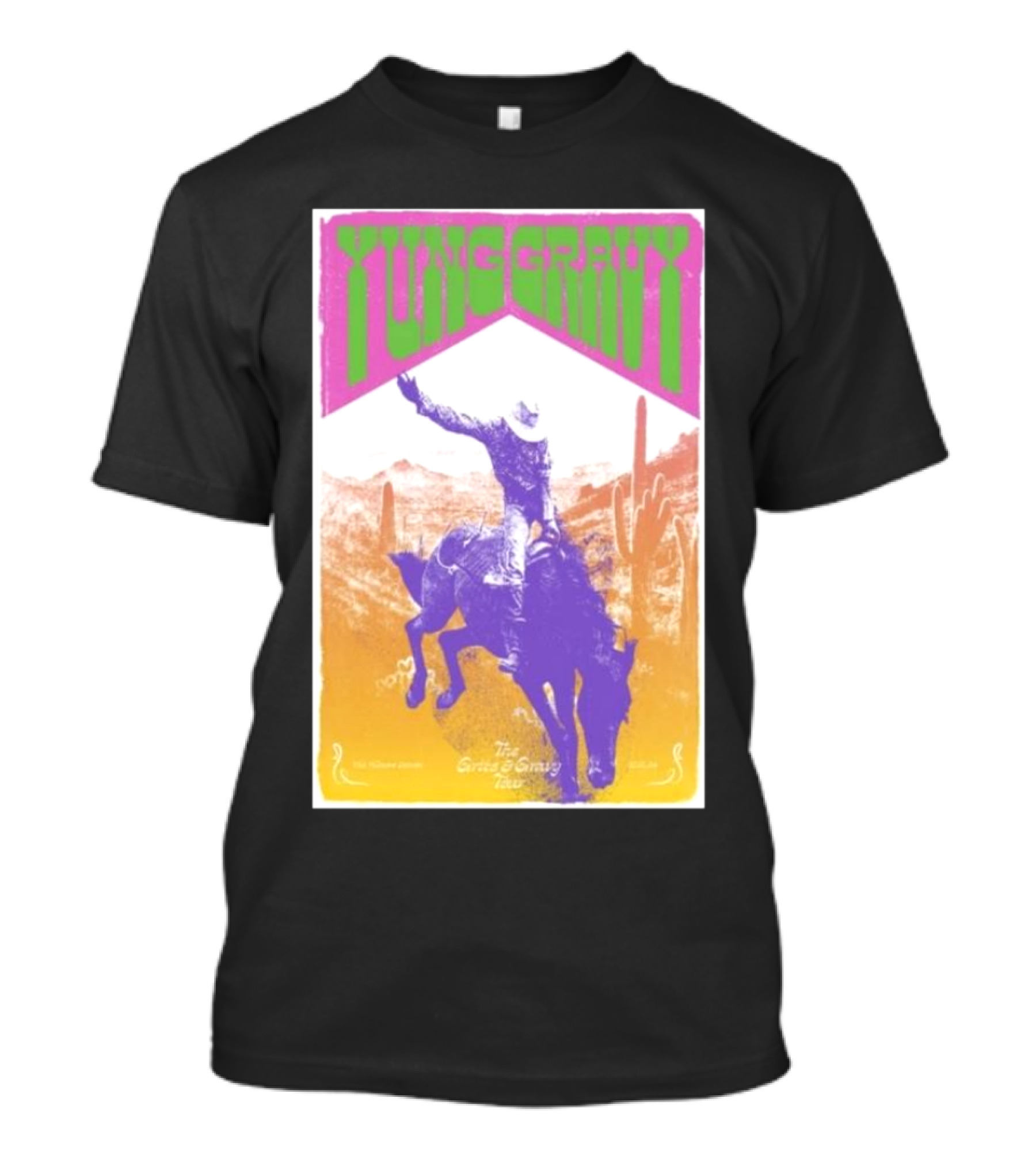 Yung Gravy The Gravy Train Tour The Fillmore Detroit In Detroit, MI Oct 12 2024 Event Cowboy Cactus Desert Rider T-Shirt