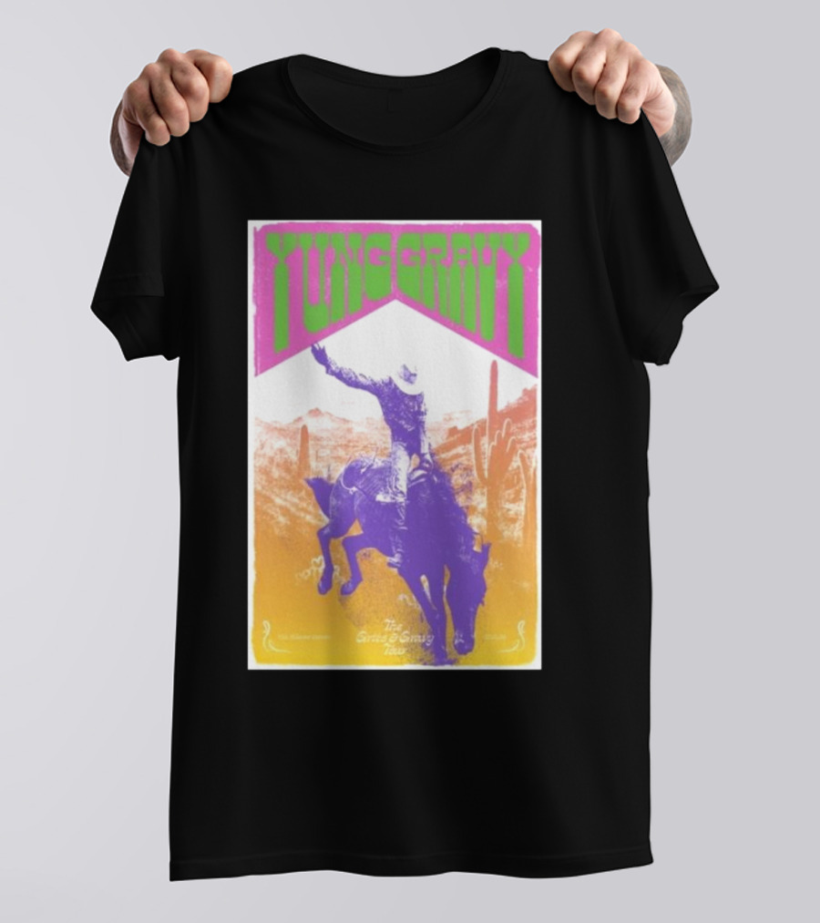 Yung Gravy The Gravy Train Tour The Fillmore Detroit In Detroit, MI Oct 12 2024 Event Cowboy Cactus Desert Rider T-Shirt