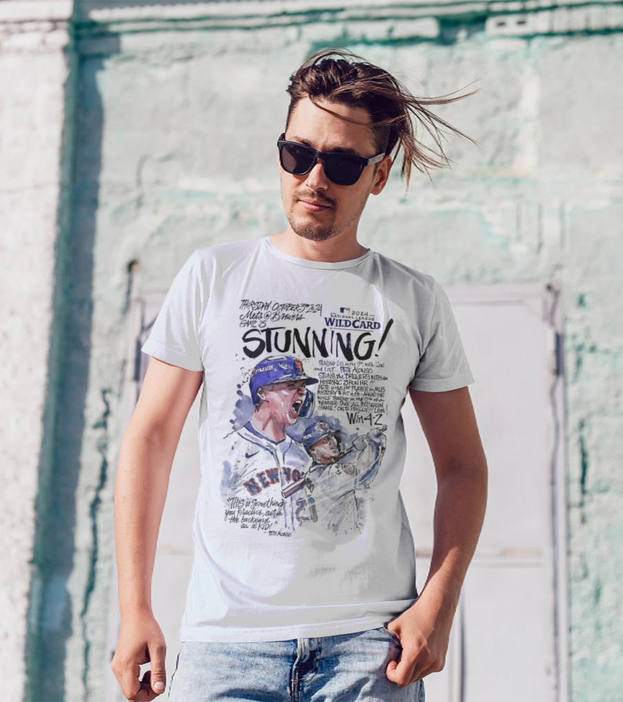 Pete Alonso New York Mets Game 3 Wild Card Series Stunning Win 4-2 T-Shirt