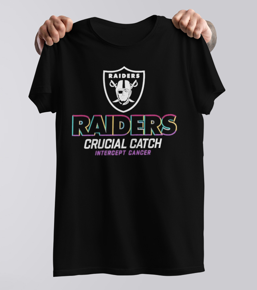 Raiders Crucial Catch Intercept Cancer 2024 NFL Las Vegas Raiders T-Shirt